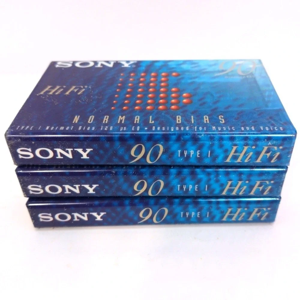 VTG Sony HiFi 90 Type I Normal Bias Blank Audio Cassette Tapes Lot of 3 C-90HFB